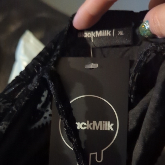 Blackmilk Black Jumpsuit with Plunging Neckline and High Slits - Picture 2 of 3